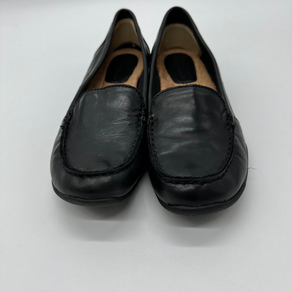 Earth Orgins Judith Woman Black Leather Loafer Comfort Slip-On Shoe Casual Work‎